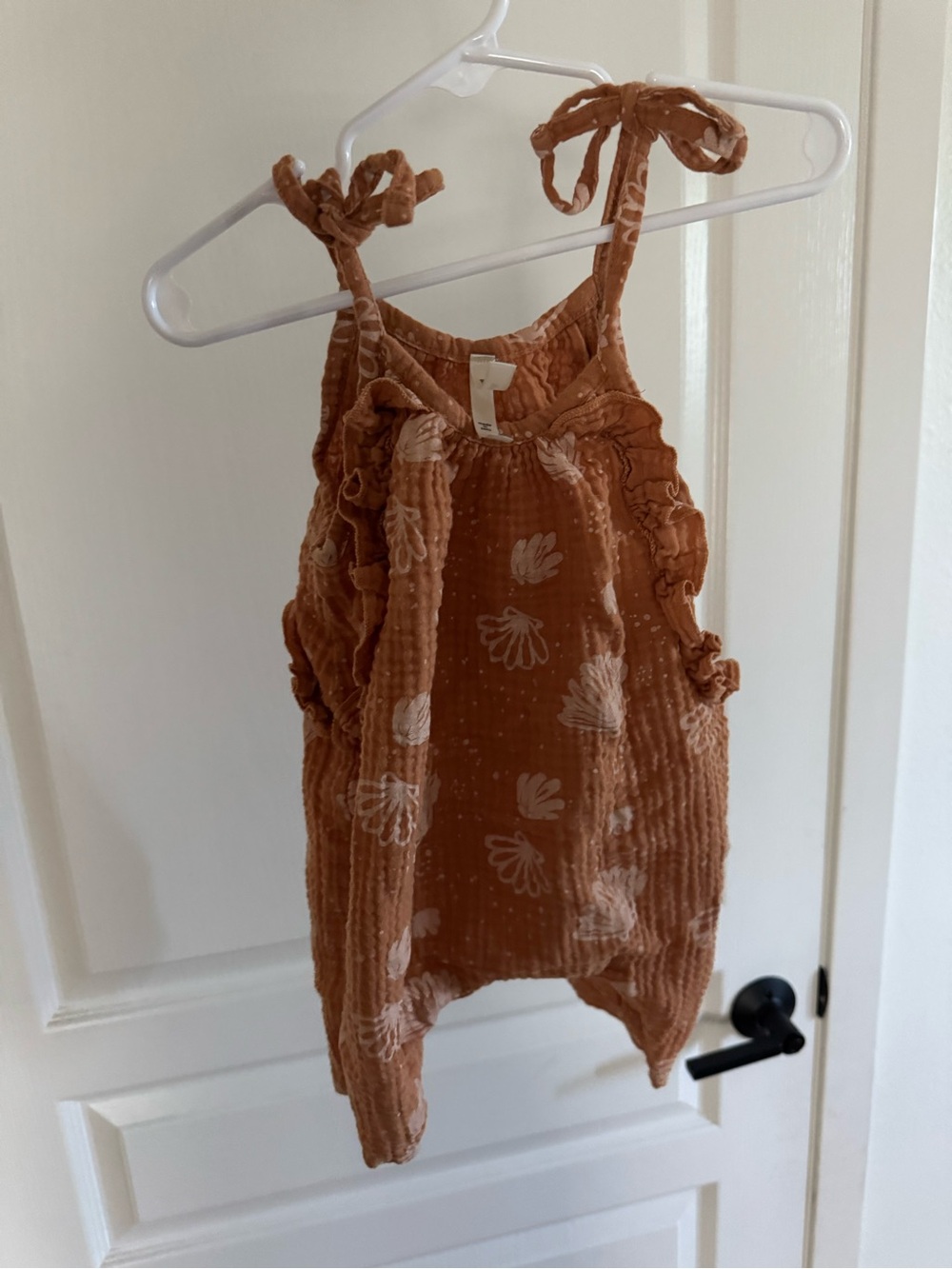Wild Wawa Rust Baby Romper with Floral Texture